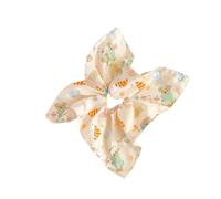 Chouchou carré en tissu avec œillets creux brodés cerises - Style doux et respirant pour queue de cheval - Pour filles - 7 ans