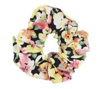 Chouchou cheveux 2PC Hair Scrunchies Cherry Blossom Elastic Floral Ponytail Holder For Women Accessories(Black)