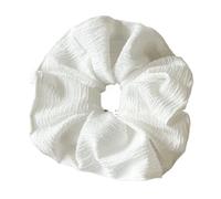 Chouchou cheveux 2pc Large Size Hair Scrunches Denim Scrunchies Big Ponytail Hairties(White)