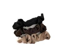 Chouchou Cheveux Femme 3/4/5 PCS Elastic Bands Elegant Solid Color Satin Pleated Scrunchies Woman Strong Ponytail Hair Ties Accessories pour Accessoires(Color3-3PCS)