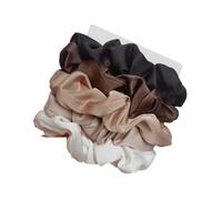 Chouchou Cheveux Femme 3/4/5 PCS Elastic Bands Elegant Solid Color Satin Pleated Scrunchies Woman Strong Ponytail Hair Ties Accessories pour Accessoires(Color5-5PCS)