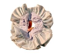 Chouchou Cheveux Femme Chouchous plissés en forme de fleur, style ballet, élégants, exagérés, élastiques en caoutchouc surdimensionnés(Blue)