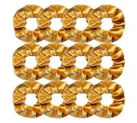 Chouchou cheveux femme Lot de 12 chouchous en velours for femmes et filles, élastiques à cheveux, blancs, noirs, bleus, verts, violets, rouges roses pour Accessoires pour Cheveux(Gold Yellow)
