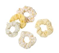 Chouchou Cheveux Femme Lot de 5 élastiques à cheveux en tissu floral style simple for femmes, chignon frais et corde florale