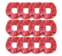 Chouchou Cheveux Lot de 12 chouchous en velours for femmes et filles, élastiques à cheveux, blancs, noirs, bleus, verts, violets, rouges roses(Orange Red)