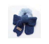 Chouchou Duveteux pour Cheveux en Fourrure et Noud en Tricot Cosy Bleu