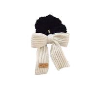 Chouchou Duveteux pour Cheveux en Fourrure et Noud en Tricot Cosy Camel