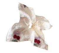 Chouchou élastique à cheveux avec broderie florale - Bandeau extensible multi-usage pour queue de cheval - Pour femme et fille - Chouchou en dentelle brodée