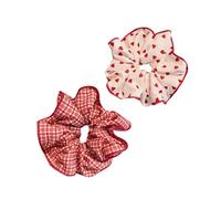 Chouchou élastique à cheveux brodé avec fleurs pour femmes et filles - Accessoire pour cheveux doux et extensible