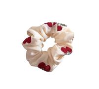 Chouchou élastique en dentelle avec fleur brodée, élastique pour queue de cheval et chignon