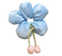 Chouchou élastique en forme de fleur pour filles avec nœuds en tissu pour queue de cheval, accessoire pour enfants