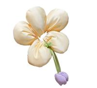 Chouchou élastique en forme de fleur pour filles avec nœuds en tissu pour queue de cheval, accessoire pour enfants