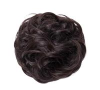 Chouchou en cheveux élastiques synthétiques, chignons, faux chignons bouclés, extensions de queues de cheval à clipser Ponytail Extension(Medium brown)
