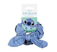 Chouchou en forme de nœud de Stitch - Couleur : bleu et violet - Fabriqué en 100% polyester - Imprimé avec le visage de Stitch - Produit original conçu en Espagne