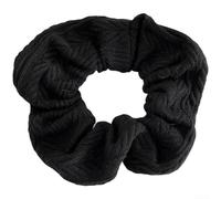 Chouchou en laine avec influence du design coréen pour femmes et filles ayant besoin d'un accessoire pour cheveux extensible et confortable (noir)