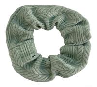 Chouchou en laine tricotée pour femme, élastique tendance, accessoire pour cheveux extensible et confortable (vert)