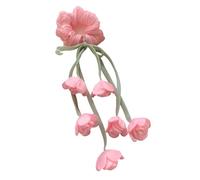 Chouchou en maille - Tulipes - Fleurs et pompons fluides - Motif floral