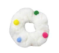 Chouchou en peluche avec nœud en fourrure - Accessoire de coiffure doux et extensible pour femmes et filles - Usage quotidien - Support extensible pour queue de cheval