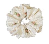 Chouchou En Tissu Chouchou beige Mori Kei Literary Sweet Fairy Rose, ornement de cheveux ajouré à quatre couches for filles (1 pièce)