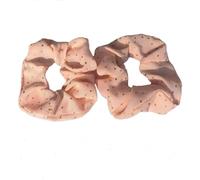 Chouchou En Tissu Chouchous en tissu à pois dorés, élastiques cheveux, cordes, porte-queue de cheval for femmes ou filles Élastique(Lotus root pink 2pcs)