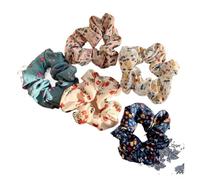 Chouchou En Tissu Lot de 5 petits serre-têtes en tissu à fleurs for filles Élastique