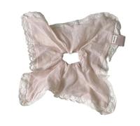 Chouchou Ensemble d'accessoires for cheveux garnis de dentelle rose, chouchous romantiques for femmes, attaches de cheveux élégantes, 1 pièce(Square scarf)