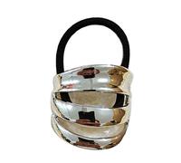 Chouchou épais métallique surdimensionné pour cheveux - Élégant - Pour queue de cheval - Accessoire pour femme