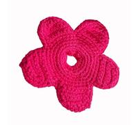 Chouchou épais surdimensionné en crochet avec fleur pour cheveux - Chouchou élégant - Pour femme