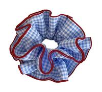 Chouchou extensible à motif écossais bleu pour femme, différents types de chouchou pour tous les jours