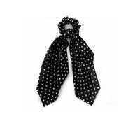Chouchou Foulard Long pour Cheveux en Satin à Pois Décontracté Noir