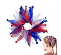 chouchou patriotique pour queue de cheval avec étoiles - chouchou pour cheveux, rouge, blanc, bleu, décoration de jour de l'indépendance, accessoires du 4 juillet, idéal pour les fêtes, les