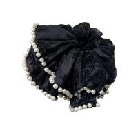 Chouchou polyvalent avec perles pour chignon épais surdimensionné élégant pour queue de cheval