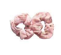 Chouchou Satin Lot de 2/4/6 élastiques à cheveux en tissu motif étoile dorée for filles(Pink 2pcs)