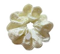 Chouchou tendance en tissu avec perles d'imitation - Décoration - Accessoire pour cheveux - Pour queue de cheval - Pour fête décontractée