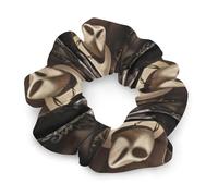 Chouchous à cheveux avec chapeau de cowboy noir pour femme, sans dommage, élastiques doux avec motifs imprimés tendance, chouchou en satin pour queue de cheval, chignon, entraînement et sommeil