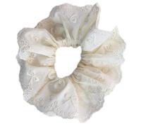 Chouchous à cheveux brodés avec nœud pour femme, grand chouchou élastique pour queue de cheval pour un usage quotidien