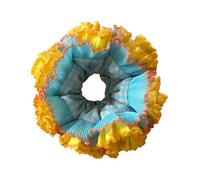 Chouchous à cheveux en dentelle élastique à la mode, design plissé unique, tissu doux et lavable, taille 15 cm, tissu antidérapant pour cheveux longs