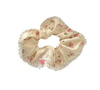 Chouchous à cheveux en dentelle pour filles et femmes en tissu extensible pour queue de cheval - Doux pour les cheveux - Accessoires tendance pour cheveux - Chouchou en tissu de coton