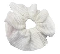 Chouchous à cheveux en tricot épais à volants surdimensionnés pour femme - chouchou élégant pour queue de cheval