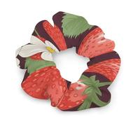 Chouchous à cheveux fraises pour femme sans dommages, élastiques doux avec motifs imprimés tendance, chouchou en satin pour queue de cheval, chignon, entraînement et sommeil