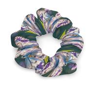 Chouchous à cheveux papillons blancs et violets pour femme sans dommage, élastiques doux avec motifs imprimés tendance, chouchou en satin pour queue de cheval, chignon, entraînement et sommeil