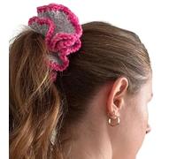 Chouchous à cheveux surdimensionnés à volants au crochet chouchou élastique pour cheveux - Décoration de cheveux pour femme