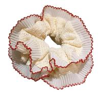 Chouchous à cheveux surdimensionnés en dentelle avec fleur pour queue de cheval - Bandeau élastique assorti