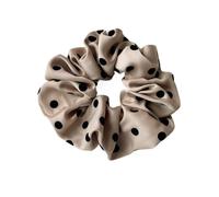 Chouchous À Pois Pour Femmes 2pcs 11cm Cute Dot Satin Scrunchies Bands For Women Girls Hair Ring Rope Ornament Hair Accessories(Light Brown)