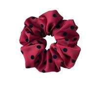 Chouchous À Pois Pour Femmes 2pcs 11cm Cute Dot Satin Scrunchies Bands For Women Girls Hair Ring Rope Ornament Hair Accessories(Red)