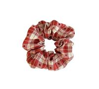 Chouchous À Pois Pour Femmes Dot Plaid Scrunchies Women Girls Elastic Hair Rubber Bands Accessories Tie Hair Ring Rope Headdress Headwear Ornament(Red Plaid)