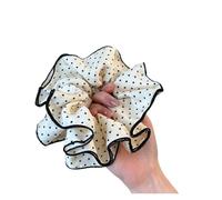Chouchous À Pois Pour Femmes Four-layers Large Size Hair Ties Double-layer Dots Large Hair Scrunchies Band Ponytail Rope Gentle Hair Accessories(Beige four layer)