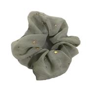 Chouchous À Pois Pour Femmes Hair Tie Solid Color Star Dotted With Hair Ring Hair Rope Elastic Hair Band Simple Bright Ponytail Accessories(Star light green)