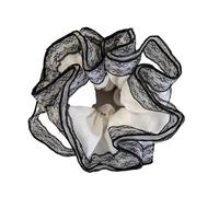 Chouchous Cheveux Élastique à cheveux orné de dentelle, style français, éthéré, inspiré des cours royales, accessoire for chignon Pour la femme(White)