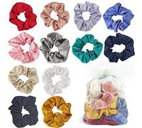 Chouchous Cheveux Soie 12 PCS Élastique Bandes De Cheveux Chouchou Cheveux Cravates Cordes pour Femmes Filles 10 colors